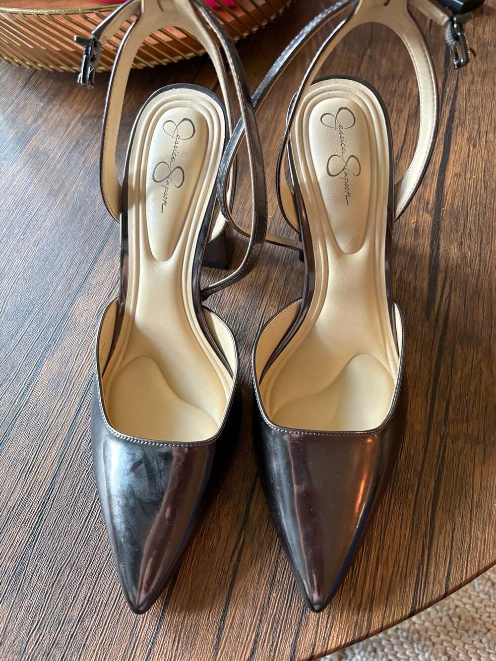 Jessica Simpson Nazela Pointed Toe Block Heel Slingback Pumps - Picture 2 of 10